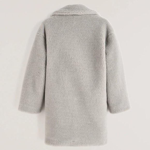 Light Grey Teddy Coat - ABERCROMBIE & FITCH - Picture 3 of 7